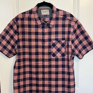 Flag & Anthem Short Sleeve Mens Shirt XL Red Cotton Button Down 4th of July​​